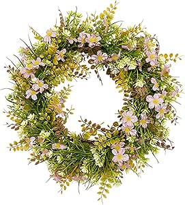 tinysiry Front Door Wreath Decorative Realistic Looking Spring Front Door Welcome Sign Simulation... | Amazon (US)