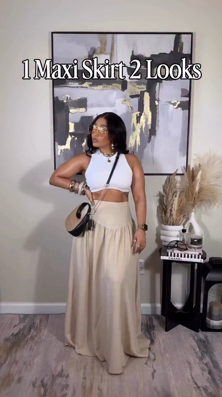 1 Maxi skirt styled 2 ways! Ok, please be prepared to see me in this skirt all spring and summer! It has pockets and comes in multiple colors. You can pair this with heels, flats, slides or sneakers. 
Everything: Medium

#LTKootd #LTKSeasonal #LTKgrwm