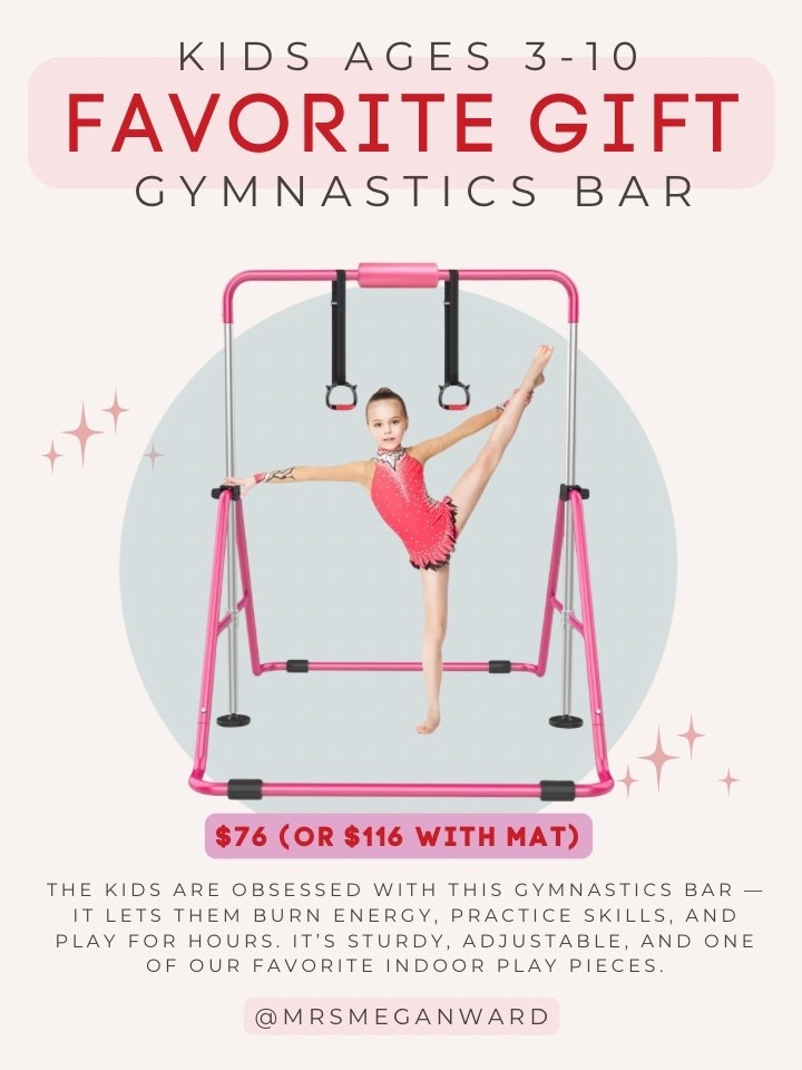 My kids are obsessed with this indoor gymnastics bar — they flip, hang, and burn off so much energy on it! It’s sturdy, adjustable, and perfect for ages 3–10, which makes it such a great gift idea for Christmas 🎄✨. If you need a big wow-factor present that they’ll actually use, this is it! 🤸‍♀️🎁

#LTKGiftGuide #LTKFindsUnder100 #LTKKids