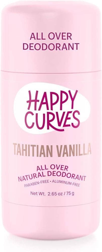 HAPPY CURVES All Over Whole Body Natural Deodorant for Women - Aluminum-Free - Invisibile All Day... | Amazon (US)