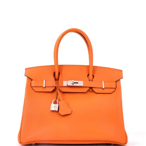 Pre-Owned Hermes Birkin Handbag Orange Epsom with Palladium Hardware 30 at Nordstrom, Size Small | Nordstrom