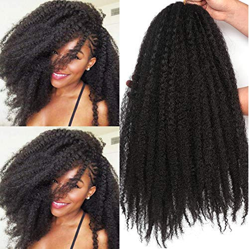 Marley Twist Braiding Hair-18 Inch 90Roots/unfold Soft Marley Twist Hair For Twists 3 Packs Lightweight Cuabn Twist Hair For Black Women (18 Inch 3 Packs, 1B#) | Amazon (US)