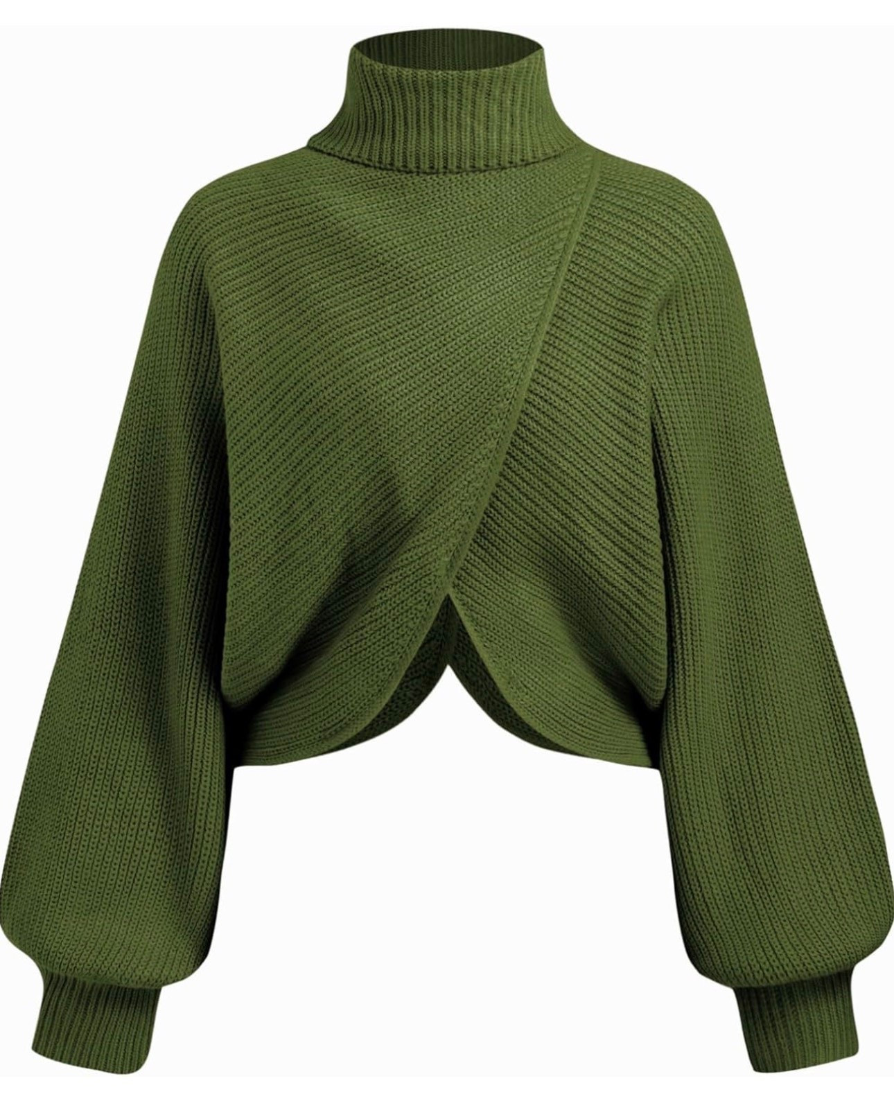 CIDER Cropped Sweaters for Women Turtleneck Sweater Long Sleeve Ribbed Knit Lantern Sleeve Pullover Fall Outfits women’s outfit date night 