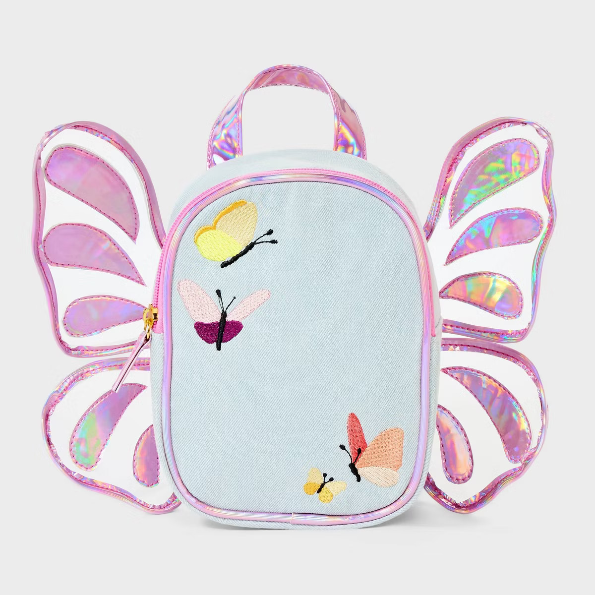Butterfly Mini Denim Backpack - Cat & Jack™: Cotton Shell, Polyester Handle, Solid Butterfly Pa... | Target