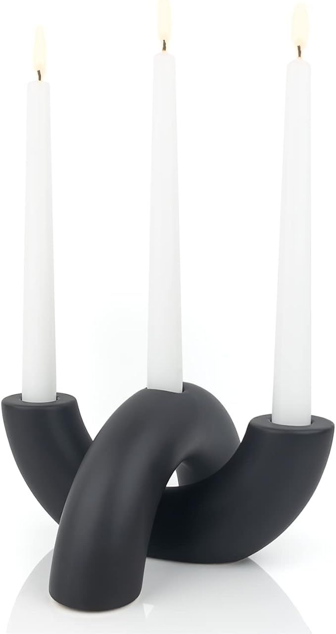 AERLO Ceramic Candle Holder Set - Decorative Candle Stick Candle Holders - Modern Decor for Dinin... | Amazon (US)