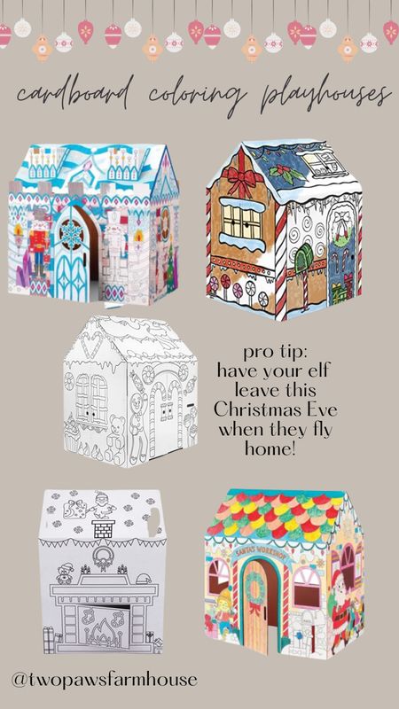 Cardboard playhouses for your kids to color! We have our elf bring one of these every year for Christmas Eve as she flies home! It’s her Christmas gift to the kids for being extra nice this Christmas holiday! 

#LTKGiftGuide #LTKkids #LTKHoliday