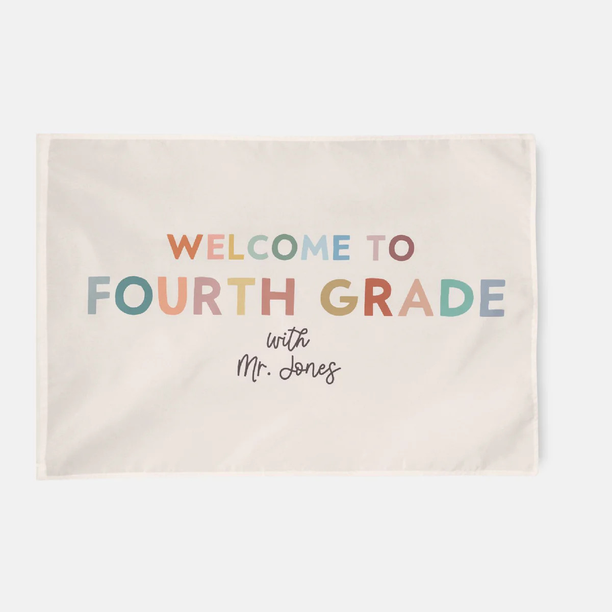 Fourth Grade Teacher Custom Name Flag, Wall Tapestry | The Little Lemons Company