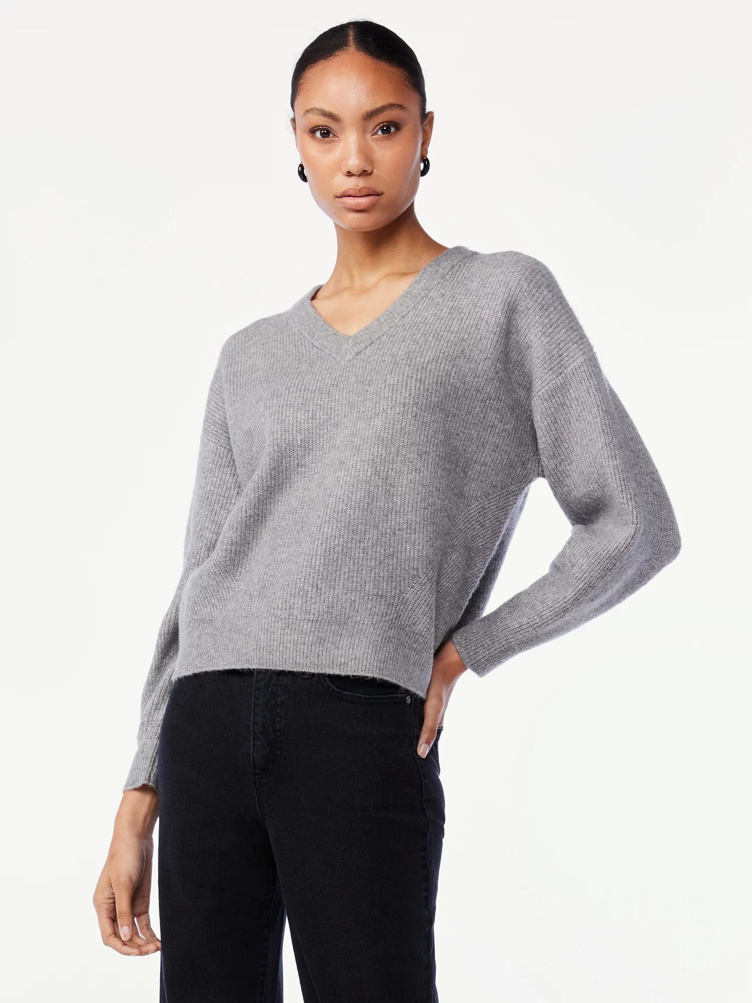 Scoop Women's V-Neck Sweater - Walmart.com | Walmart (US)