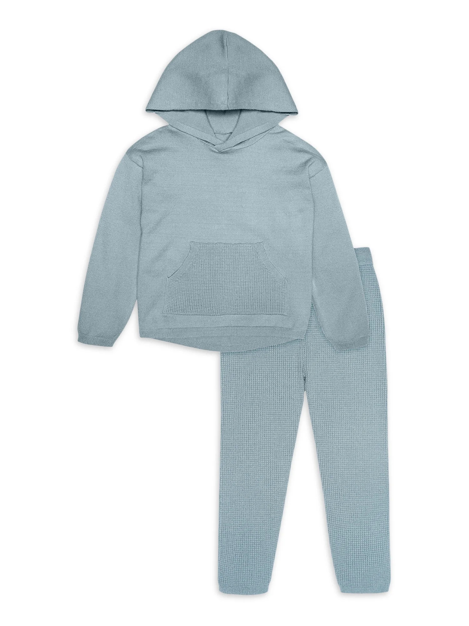 Modern Moments By Gerber Baby and Toddler Girl Hooded Sweater Knit & Pant 2-Piece Outfit Set, 12M... | Walmart (US)
