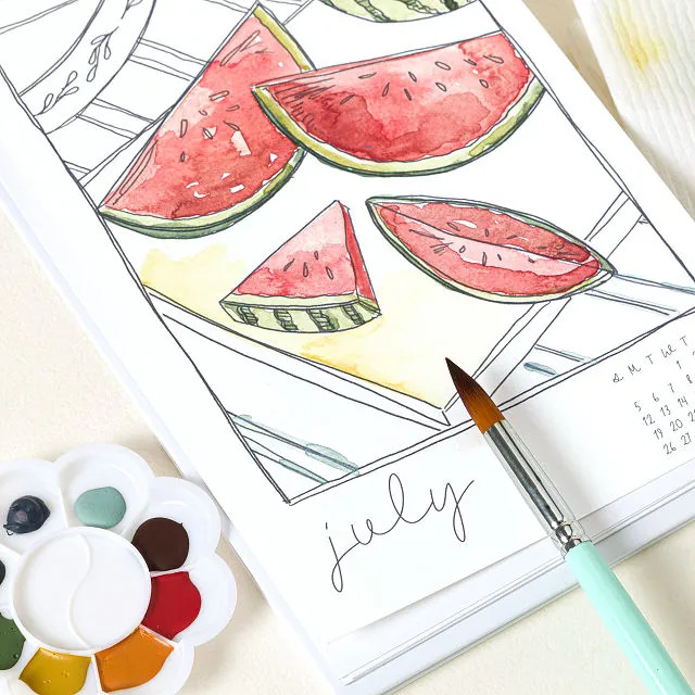Year of Guided Watercolor Painting Desk Calendar | UncommonGoods