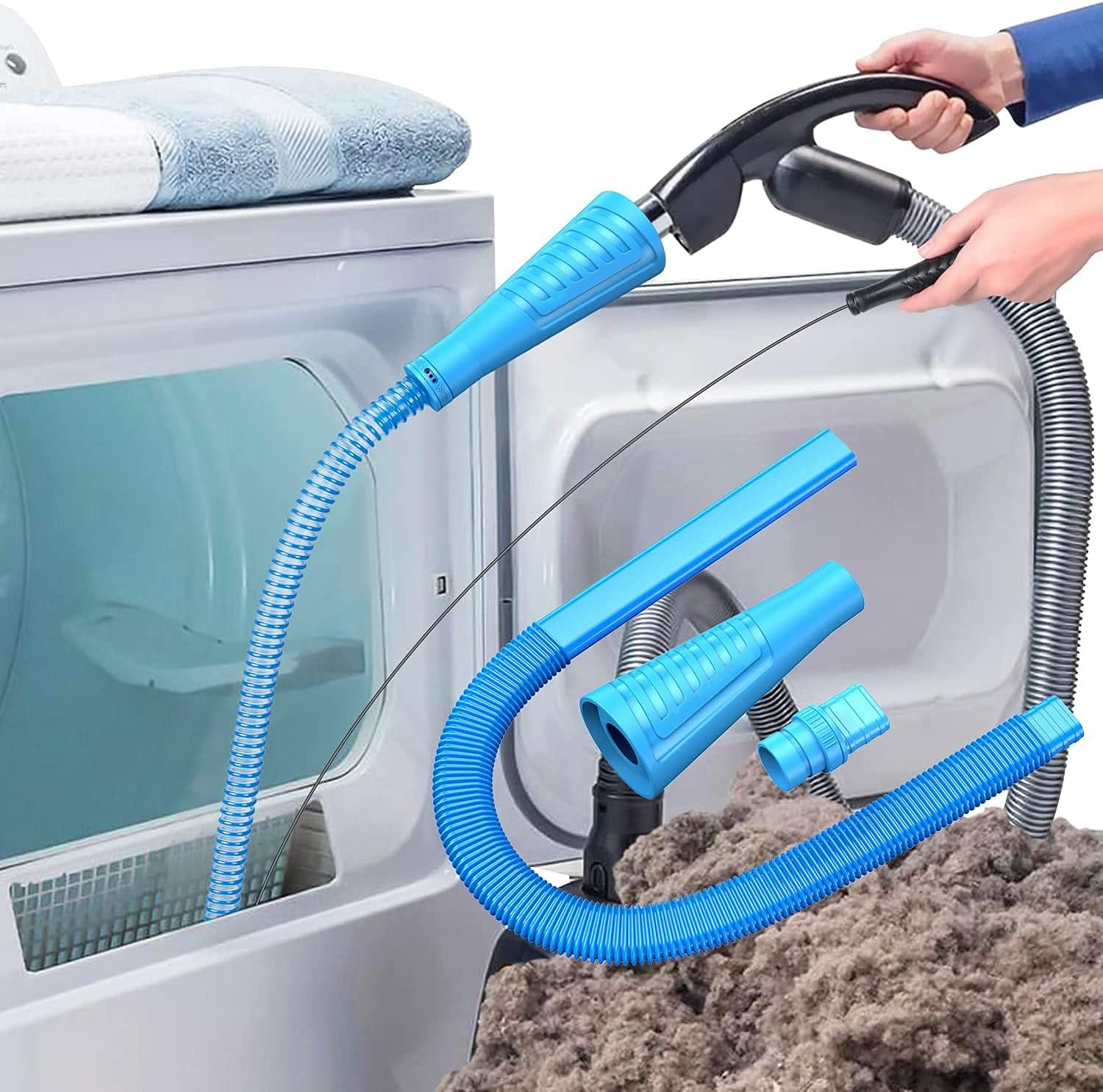 Dryer Vent Cleaner Kit Lint Trap Remover 2PCS Vacuum Hose Attachments Cleaning Tool Set for Dryer... | Amazon (US)