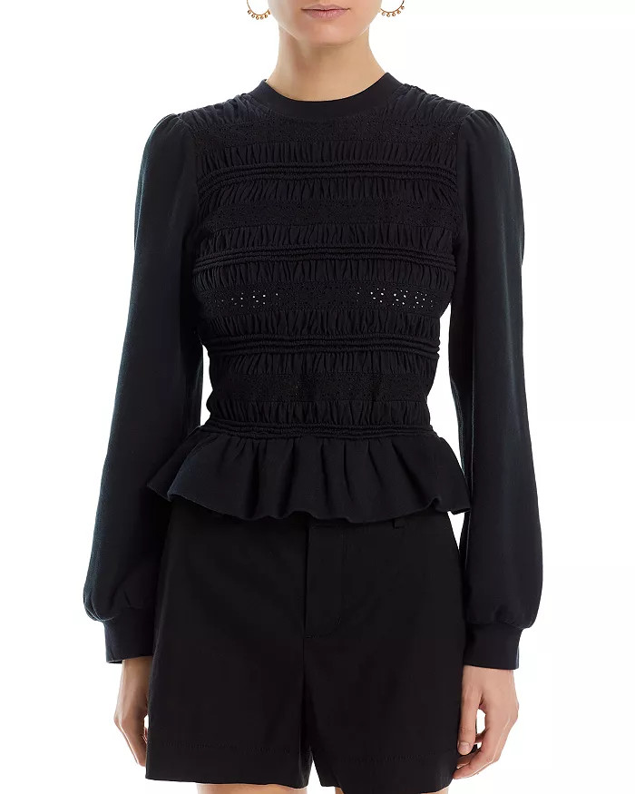 Rita Smocked Peplum Top | Bloomingdale's (US)