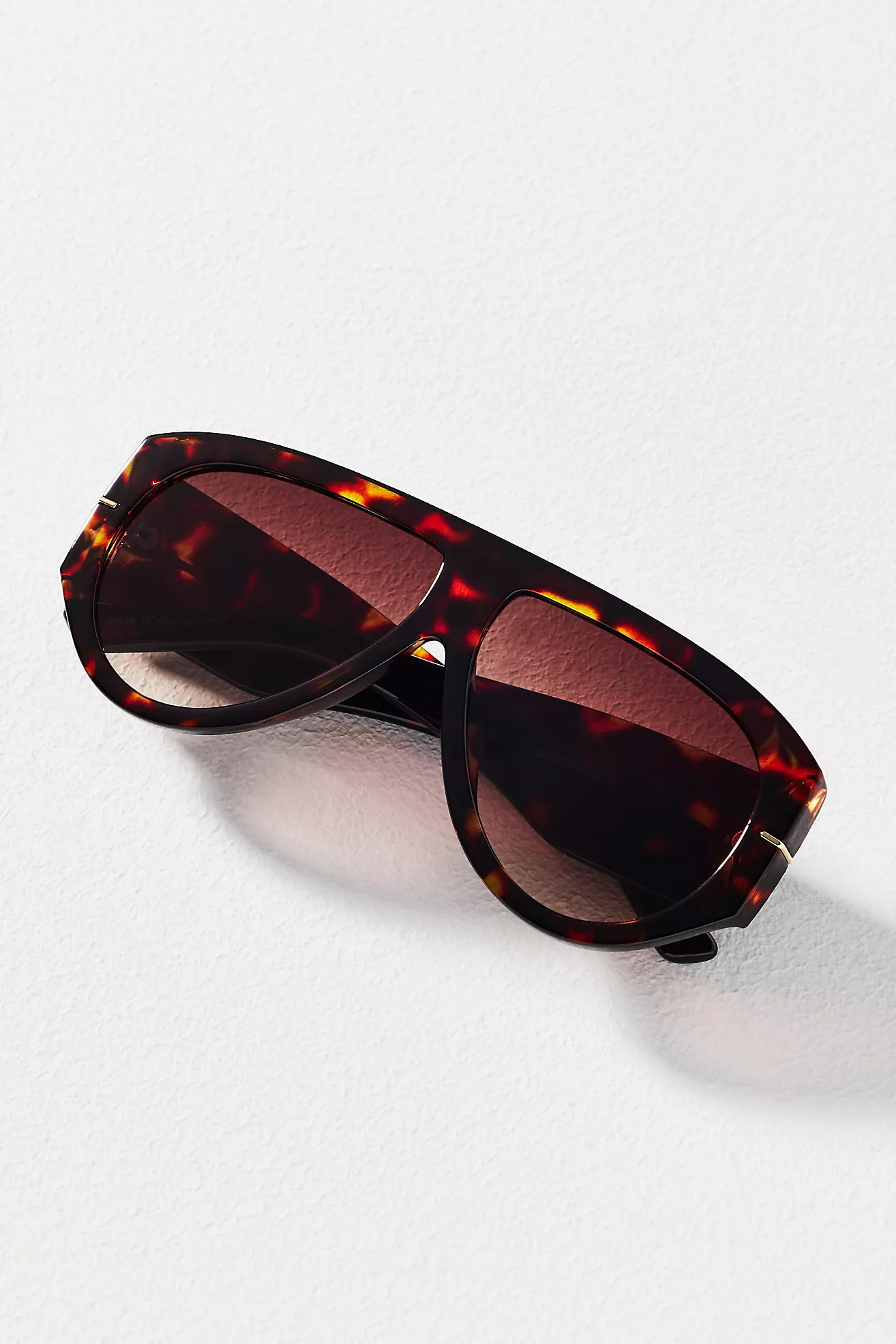 Wrapped Flat-Top Aviator Sunglasses | Anthropologie (US)