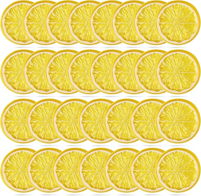 30pcs Mini Simulation Fruit Lemon Slices，Fake Artificial Plastic Fruit Model Decorative Wedding... | Amazon (US)