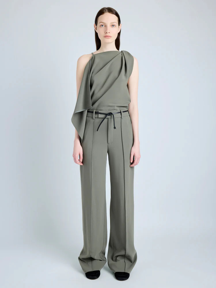 The Weyes Pant in Matte Double Crepe is tailored to a high-rise silhouette that falls straight th... | Proenza Schouler LLC