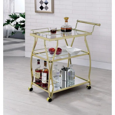 Orren Ellis Dalary Bar Cart Frame Colour: Champagne | Wayfair North America