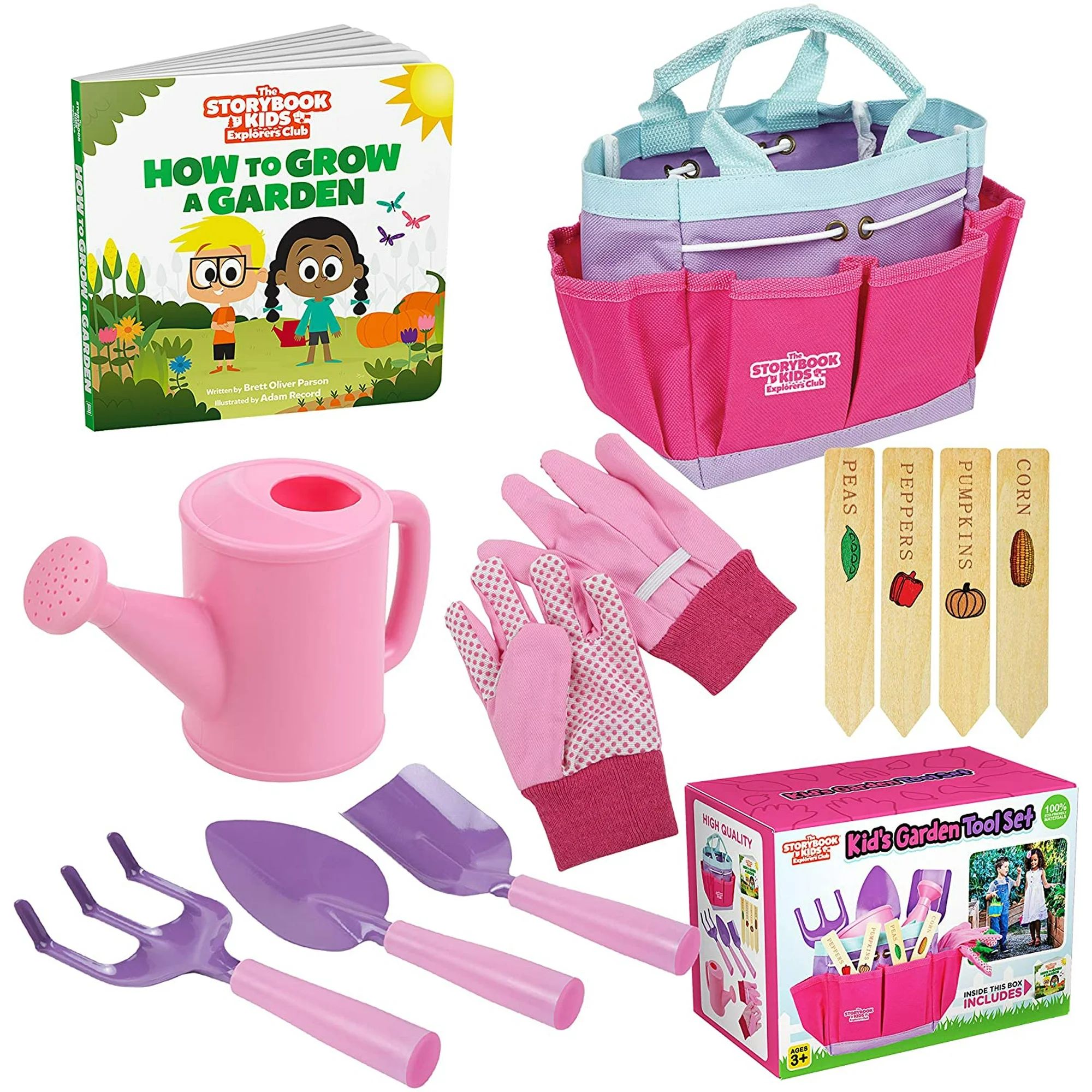 Kids Gardening Tools - includes Sturdy Tote Bag, Watering Can, Gloves,Shovels, Garden Stakes, and... | Walmart (US)