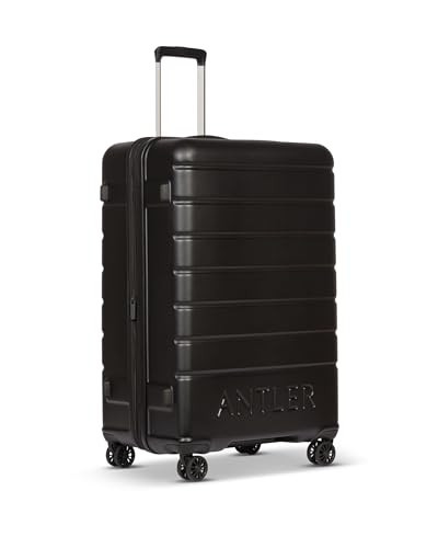 ANTLER - Logo Luggage - Large Suitcase - Hard Shell Suitcase for Travel & Holidays - 81 x 53.7 x 35.5 cm - Black - Lightweight Suitcase with 4 Spinner Wheels & Expander Zip - TSA Approved Locks | Amazon (UK)