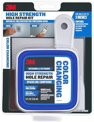 3M High Strength Small Hole Drywall Repair Kit with Color Changing Spackling Compound, 12 oz, Inc... | Amazon (US)