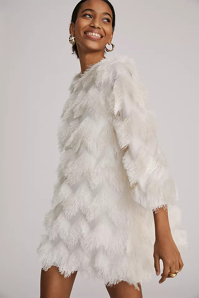 Fringed Shift Mini Dress | Anthropologie (US)