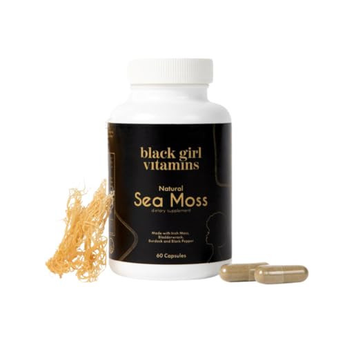 Black Girl Vitamins Organic Sea Moss Capsules – 92 Minerals Superfood Supplement | Vegan Sea Moss Pills for Thyroid, Digestive & Immune Support | Black-Owned, Non-GMO | Amazon (US)