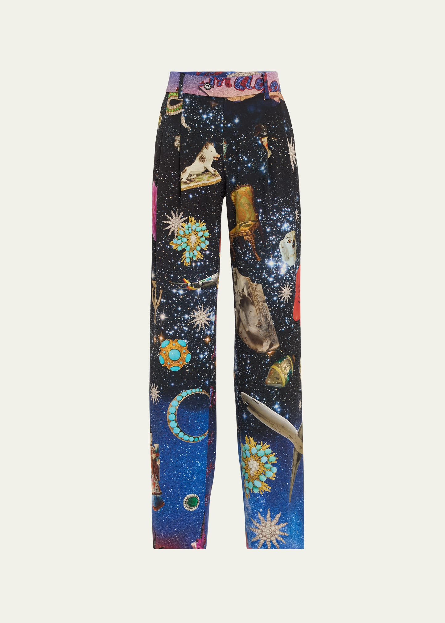 Libertine Starry Night Redux Pleated Wool Baggy Trousers | Bergdorf Goodman