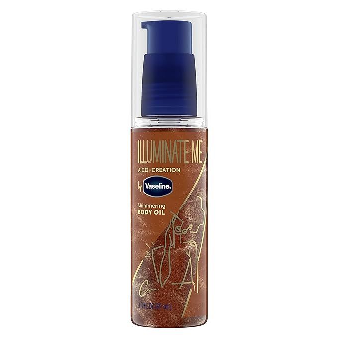 Vaseline Illuminate Me Shimmering Body Oil Created for Melanin Rich Skin, Illuminates Skin with F... | Amazon (US)