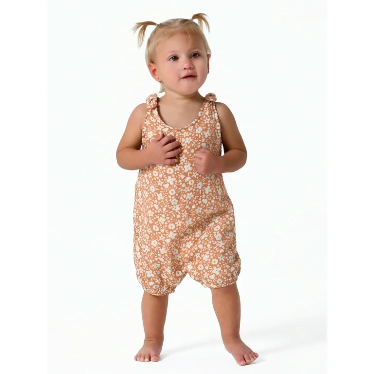 Modern Moments by Gerber Baby Girl Gauze Romper, Sizes 0/3M-24M | Walmart (US)