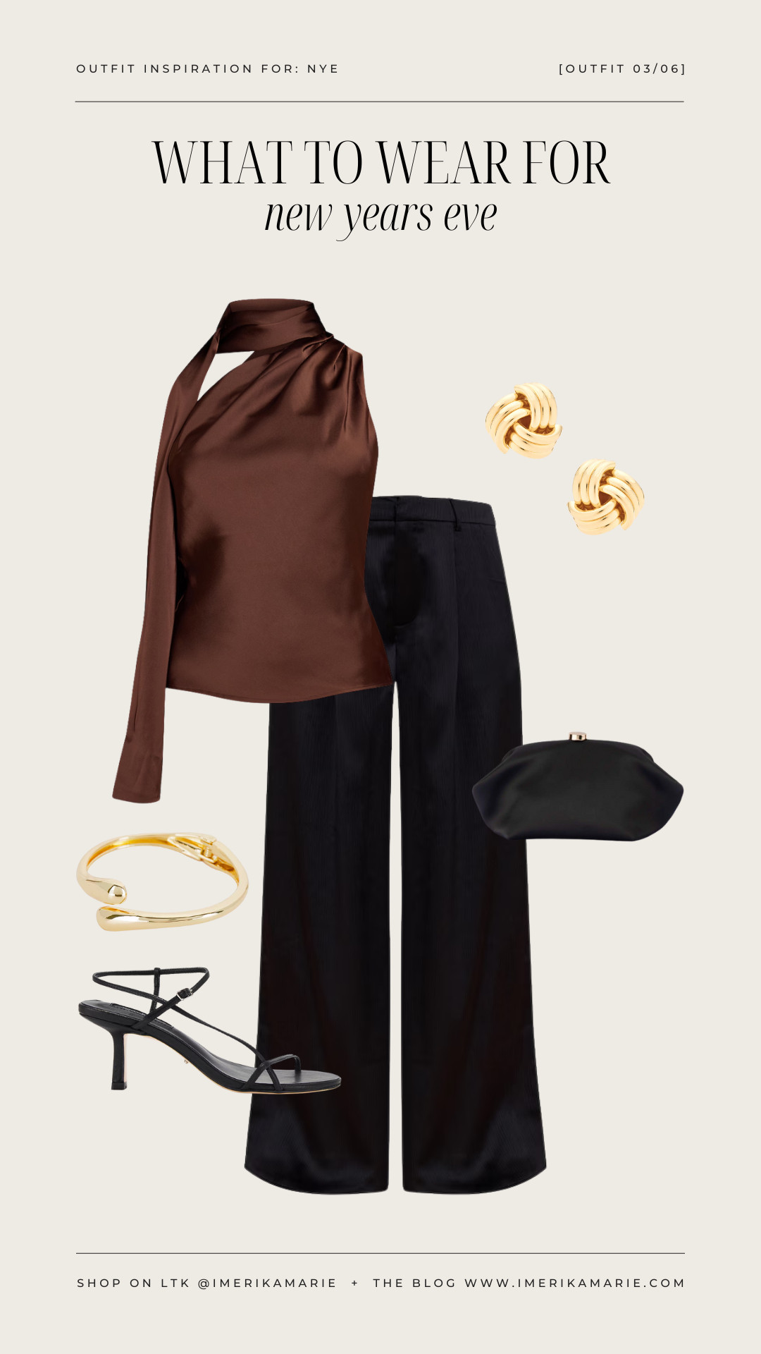 what to wear for new years eve. new years eve outfit. nye outfit. satin top. shirt with scarf. satin pants. black heels. back clutch. 

 

#LTKHoliday #LTKootd #LTKPetite