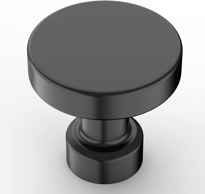 Amerdeco 30 Pack Matte Black Kitchen Cabinet Knobs 1-1/6 Inch(30mm) Single Hole Cabinet Pulls Dre... | Amazon (US)