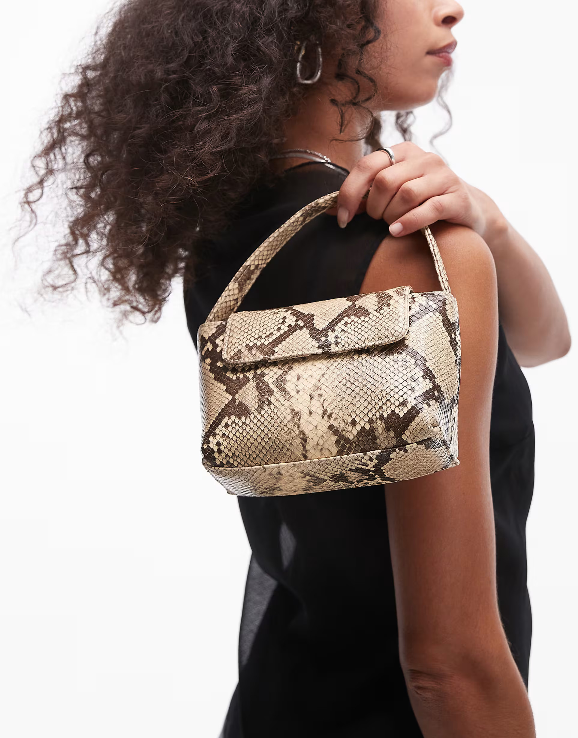 Mango mini handbag with chain in snake print | ASOS (Global)