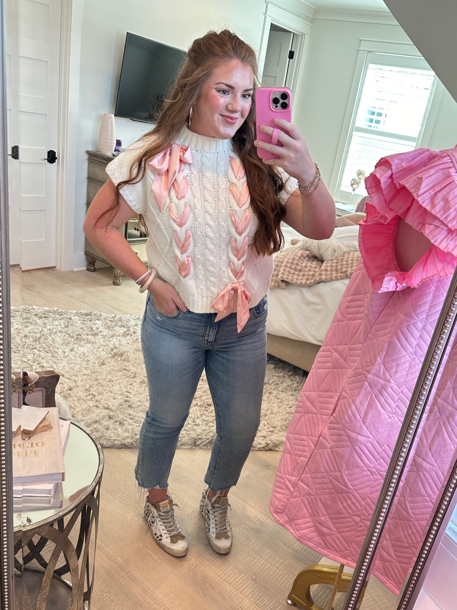 Top is from www.houseofhalle.com 

Jeans are daze denim 
Shoes are old golden goose

#LTKStyleTip #LTKSeasonal #LTKBacktoSchool