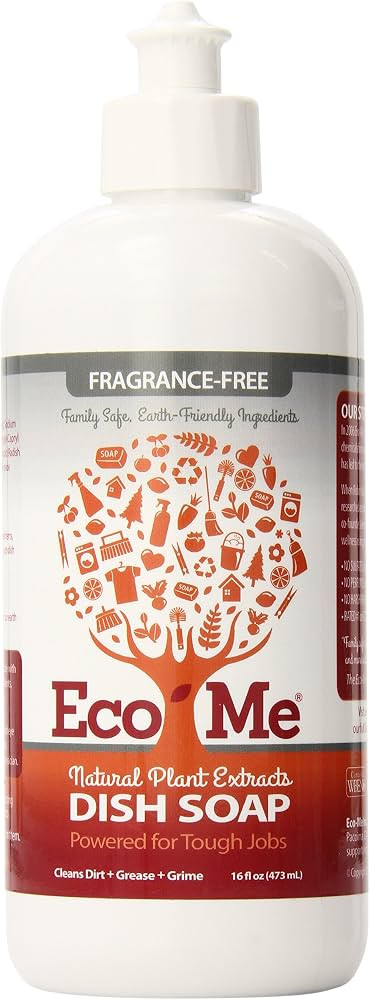 Eco Me Natural Environmentally Friendly Sudsing Liquid Dish Soap, Healthy Fragrance Free Scent, 1... | Amazon (US)