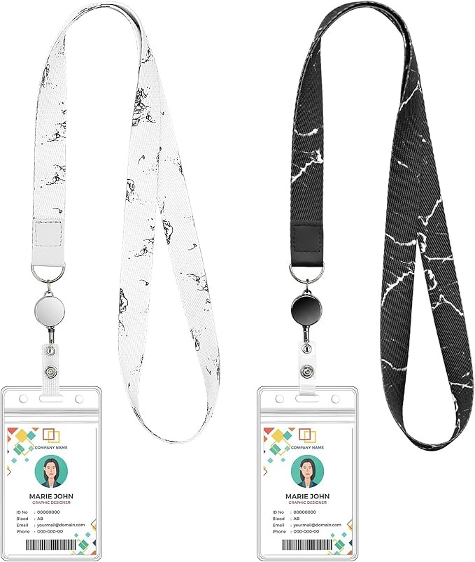 koorito 2 Pack Cute Lanyard ID Badge Holder Retractable Lanyards for ID Badges Waterproof ID Badg... | Amazon (US)