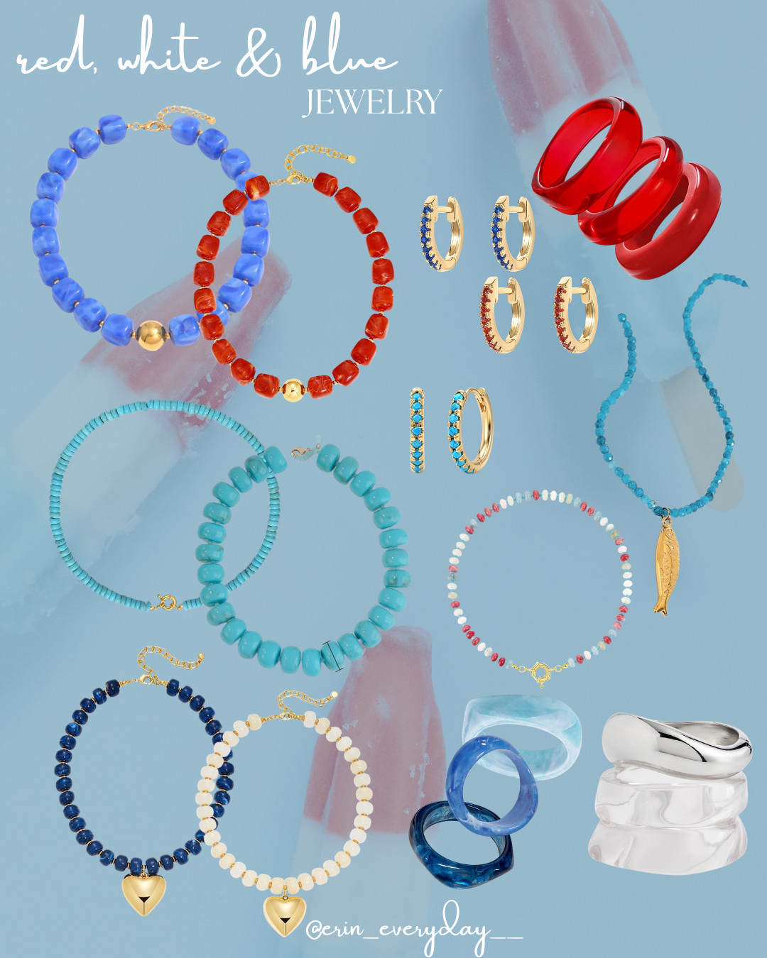 red, white & blue jewelry. These are some of my favorite amazon necklaces to dress up any outfit 

 #LTKgrwm #LTKootd #LTKSeasonal