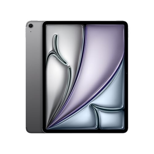 Apple iPad Air 13-inch with M3 chip Built for Apple Intelligence, Liquid Retina Display, 128GB, 12MP Front/Back Camera, Wi-Fi 6E + 5G Cellular, Touch ID, All-Day Battery Life — Space Gray | Amazon (US)