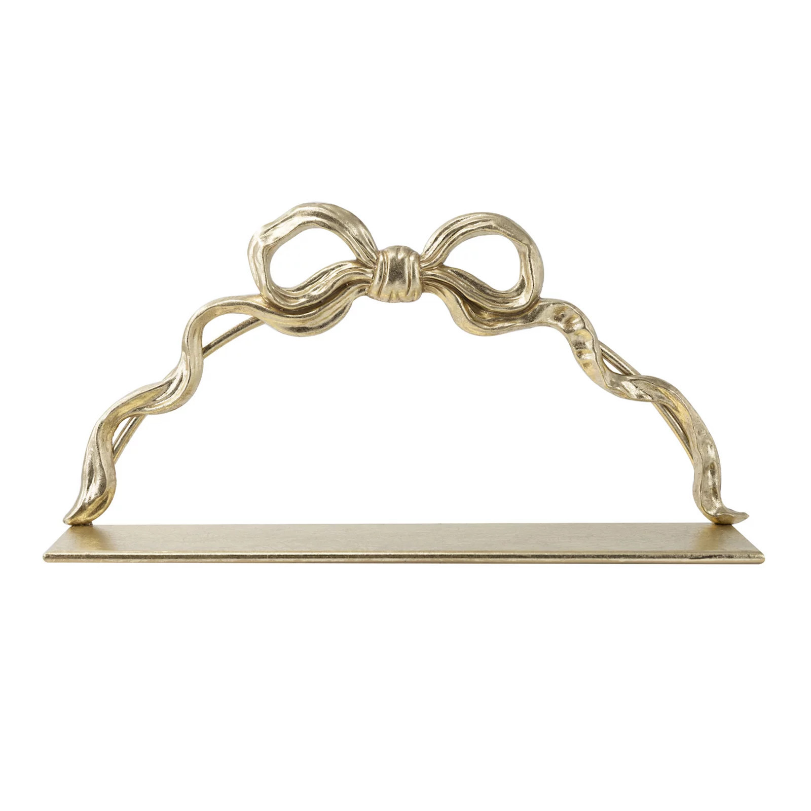 Belle Maison 20-in. Decorative Bow Shelf with Mirror, Gold | Kohl's