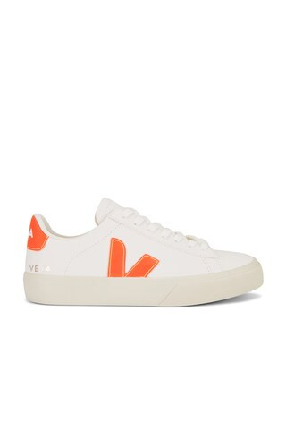 Veja Campo Sneaker in Extra White & Orange Flou from Revolve.com | Revolve Clothing (Global)