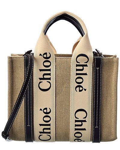 Woody Small Canvas & Leather Tote | Gilt