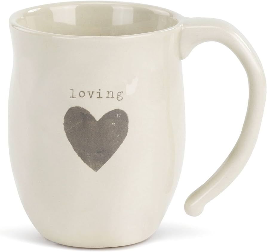 DEMDACO Loving Heart Cream Inspirational 16 ounce Ceramic Stoneware Coffee Mug | Amazon (US)
