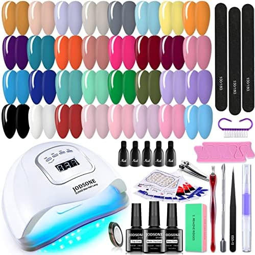JODSONE Gel Nail Polish Kit with UV Light for Nail 32 Colors Soak Off Nail Gel Polish Set Manicure A | Amazon (US)