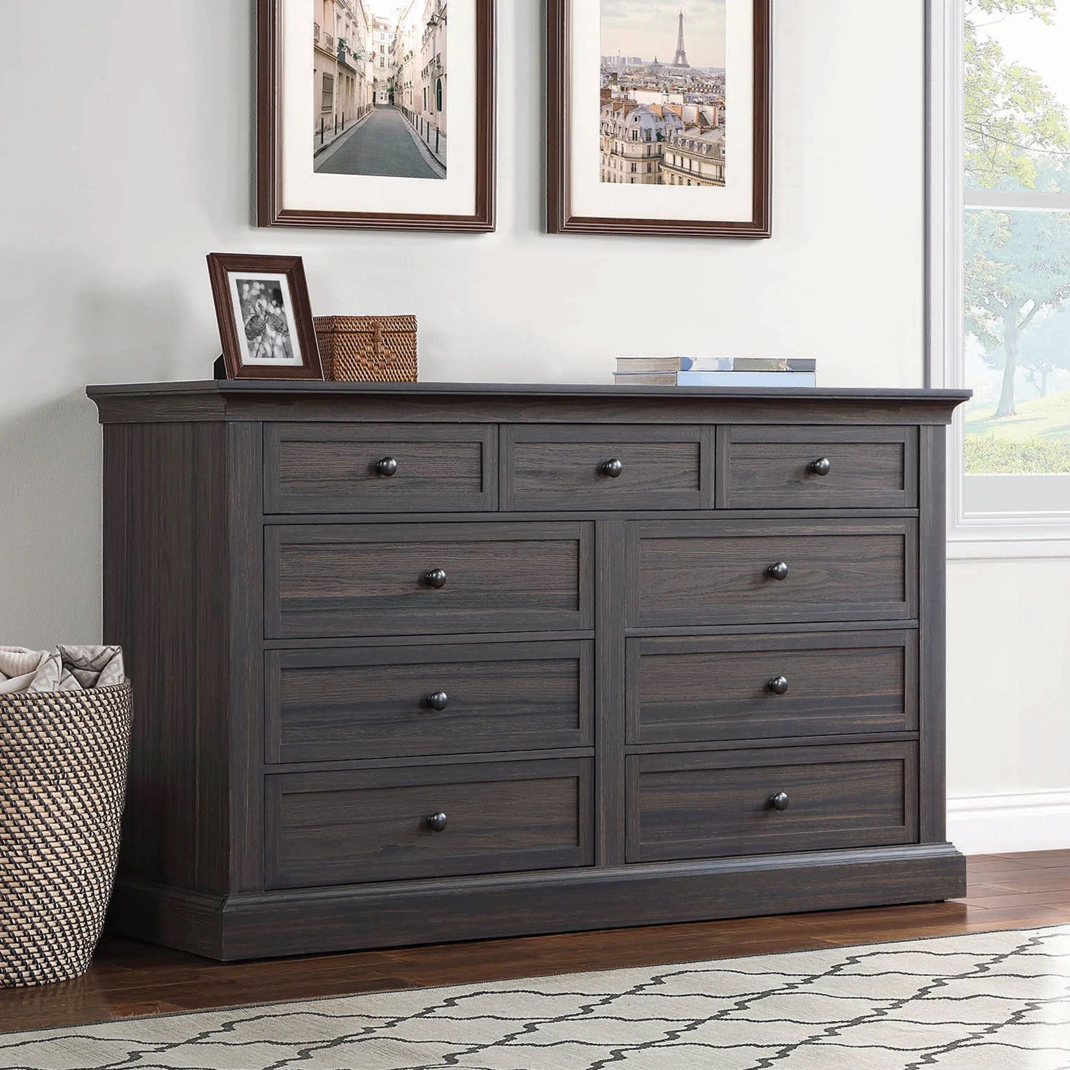 Better Homes & Gardens Canton 9-Drawer Dresser, Tobacco Oak | Walmart (US)