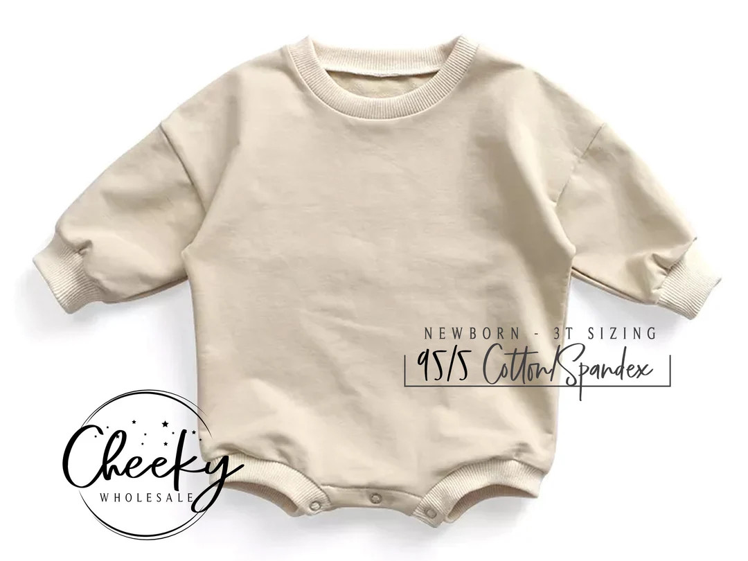 Blank Cream Sweatshirt Bodysuit Romper Sweatsuit Wide Drop Crotch Bodysuit Retro Baby Clothes; 3 ... | Etsy (US)