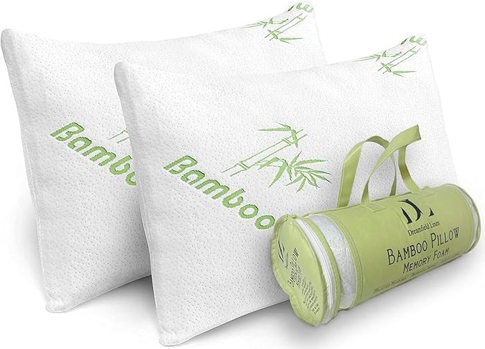 Juego de 2 almohadas de bambú de espuma viscoelástica de tamaño King [ajustables] para dormir,... | Amazon (US)