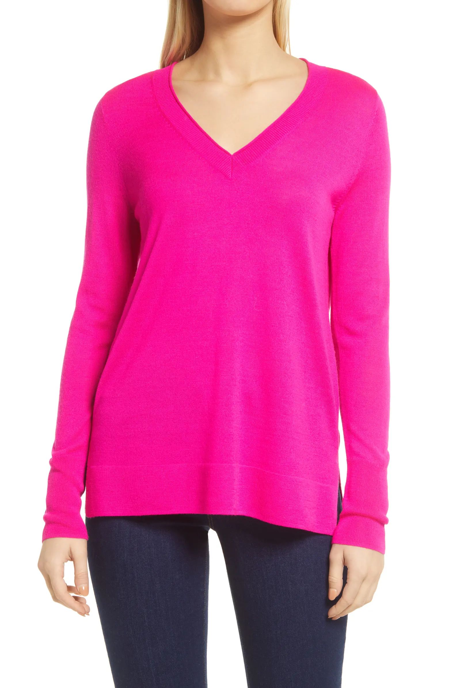 V-Neck Merino Wool Blend Sweater | Nordstrom