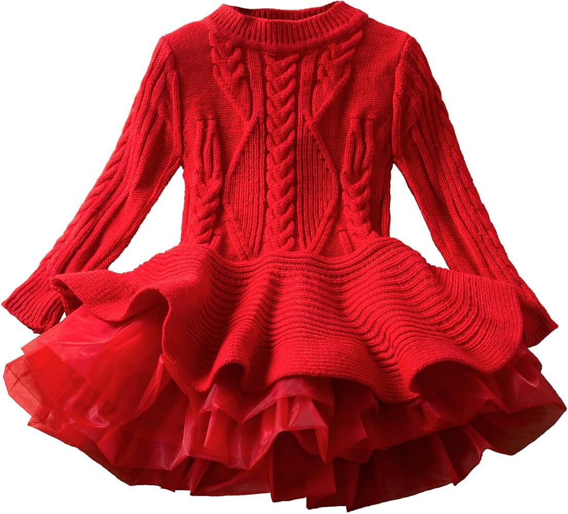 NNJXD Flower Girls Dress Girls Lace Princess Party Pageant Tulle Summer Vintage Dress | Amazon (US)