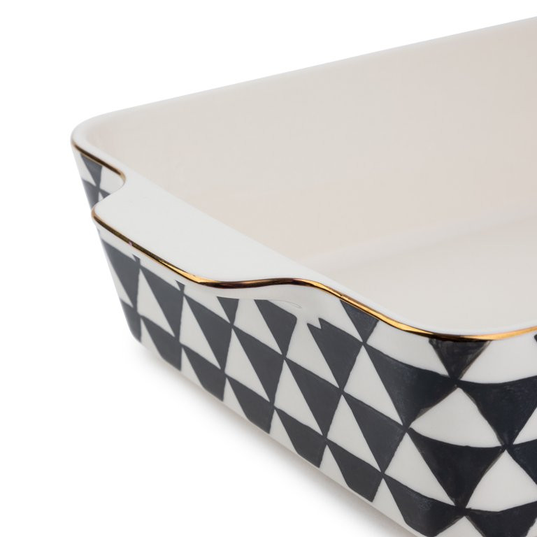 Thyme & Table Stoneware 8 Inch Square Baker, Black & White Medallion | Walmart (US)