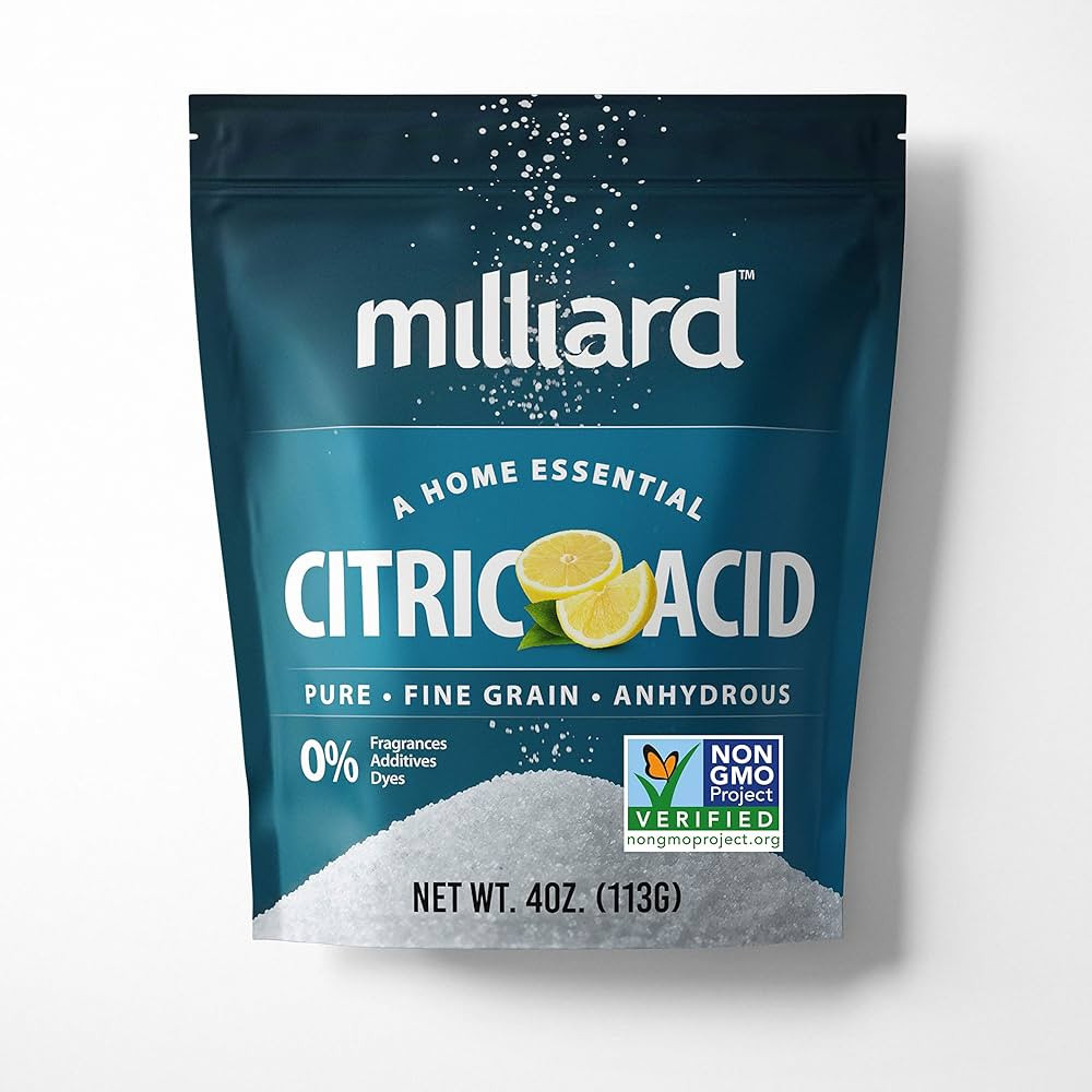 Milliard Citric Acid 4 Ounce - 100% Pure Food Grade Non-GMO Project Verified | Amazon (US)