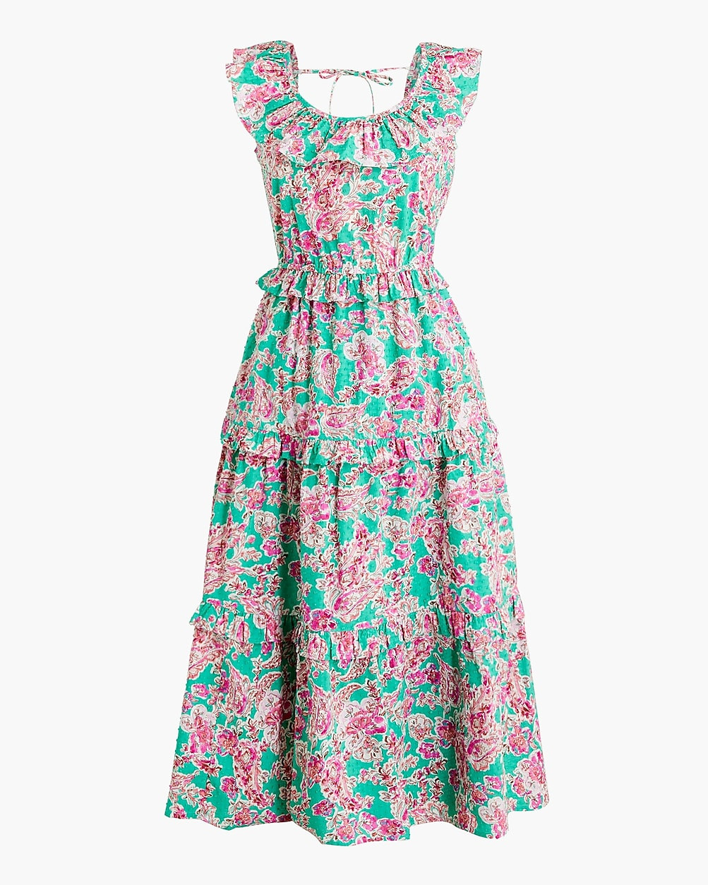 Printed ruffle midi dress | J.Crew Factory