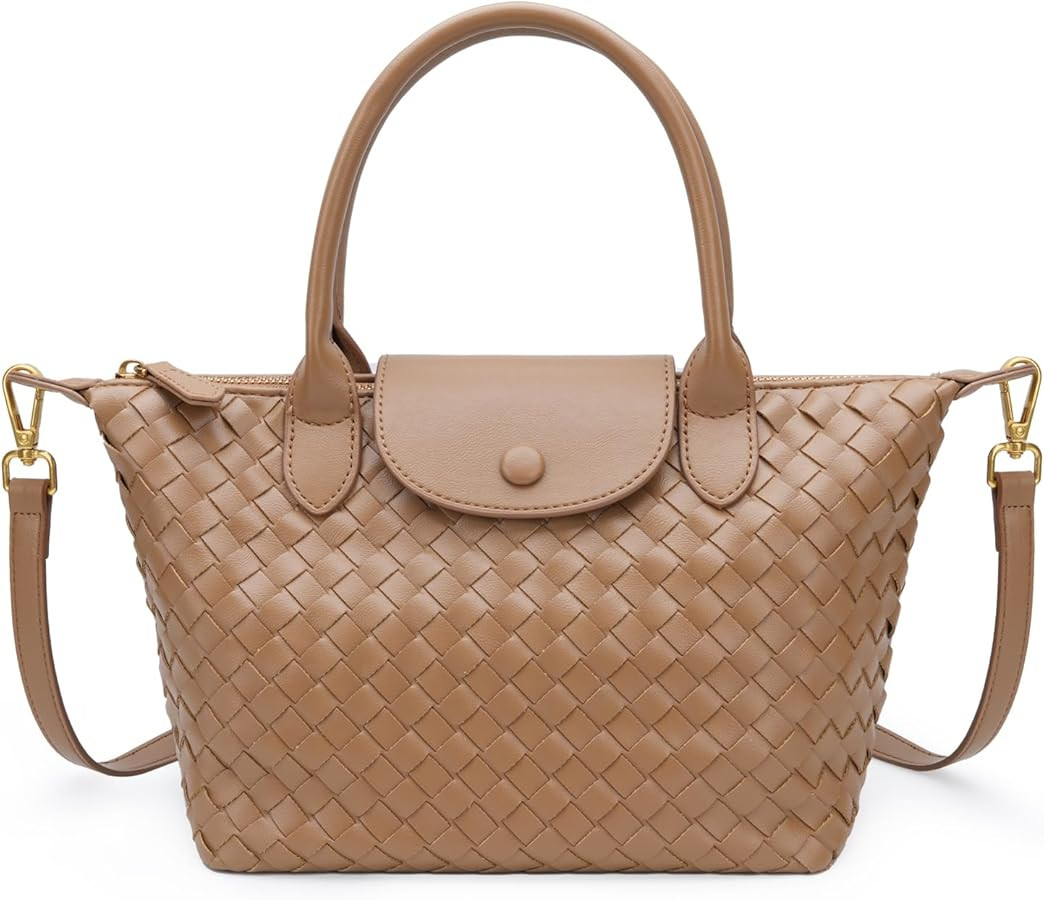 Purses for Women, Leather Crossbody Purse, Luxury Woven Purse Tote Bag with Adjustable Strap | Amazon (US)